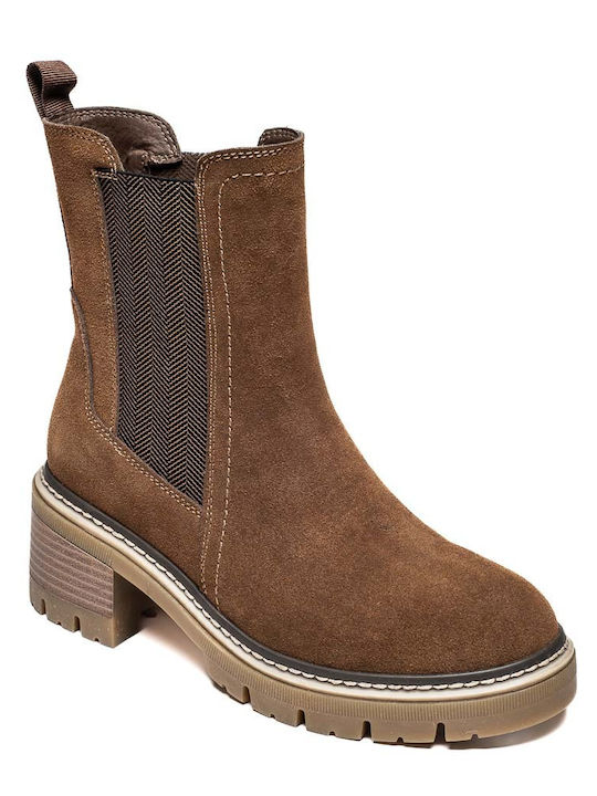 Wildleder Stiefeletten Damen Braun