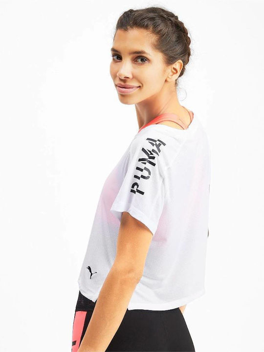 Puma Αθλητικό Γυναικείο T-shirt Λευκό