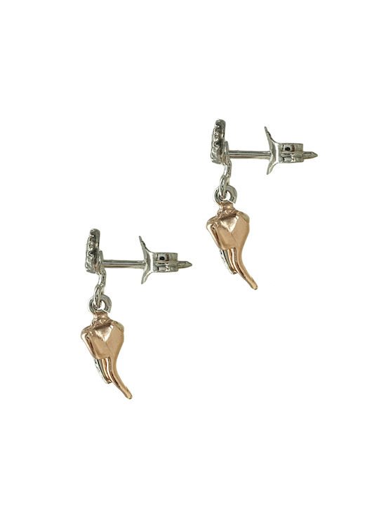 Kiriakos Gofas Set Earrings made of Platinum with Stones