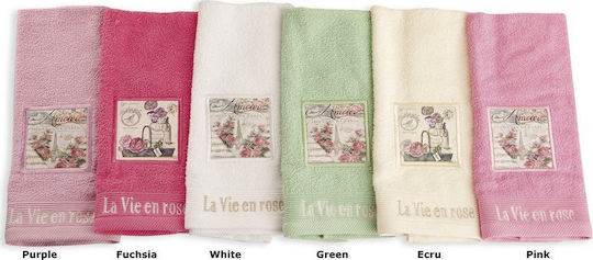 Dimcol Set of Towels 3 pcs Vintage Paris 01 Fuchsia