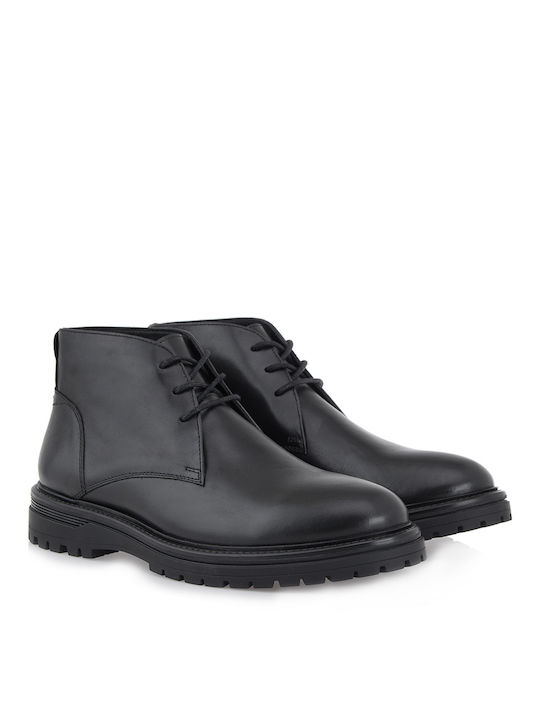 JK London Men's Leather Boots Black