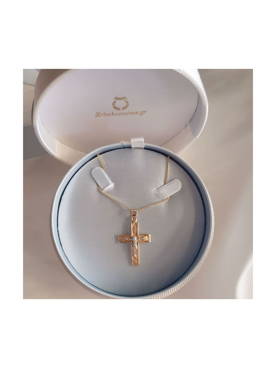 Men's Gold Cross 14K with Chain