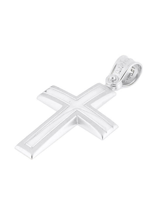 Men's White Gold Cross 14K with Chain