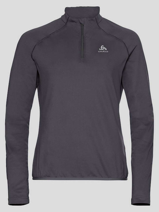 Carve Light Γυναικεία Fleece Μπλούζα Μακρυμάνικη με Φερμουάρ Μαύρη
