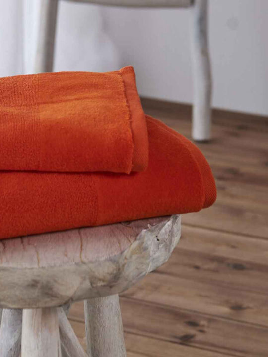 Living Home Bath Towel Softfeel 70x140cm. Orange