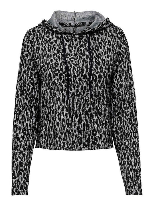 Only Women's Blouse Long Sleeve Animal Print Black