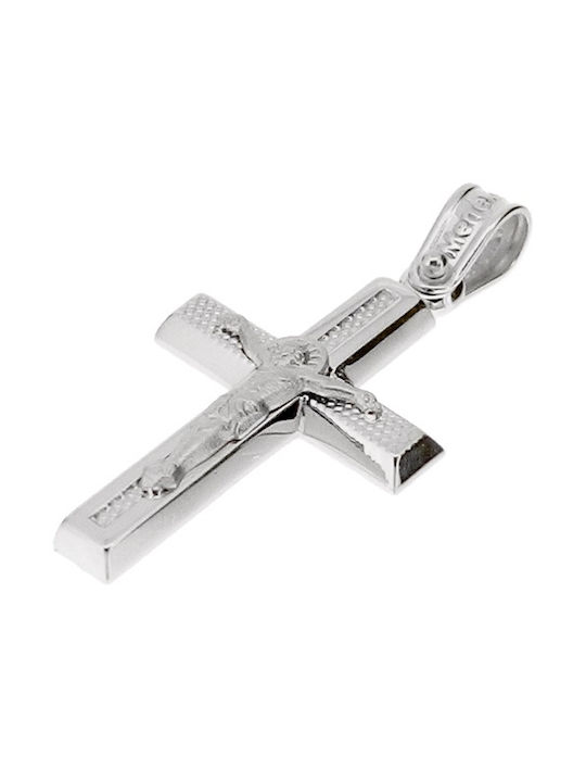 Xrisokosmima Men's White Gold Cross 14K with Chain