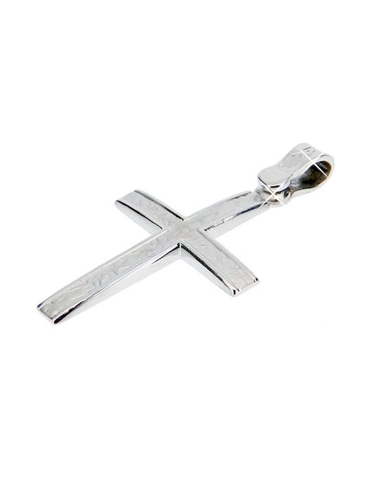 Xrisokosmima Men's White Gold Cross 9K with Chain