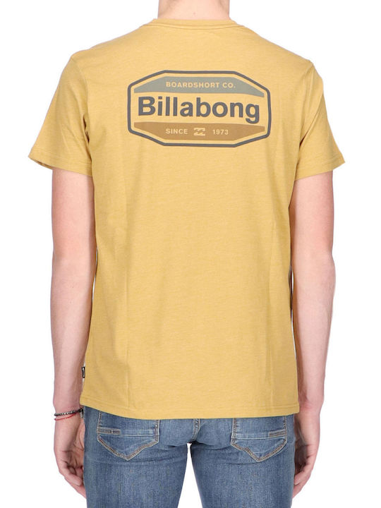 Billabong Ανδρικό T-shirt Κίτρινο Μονόχρωμο