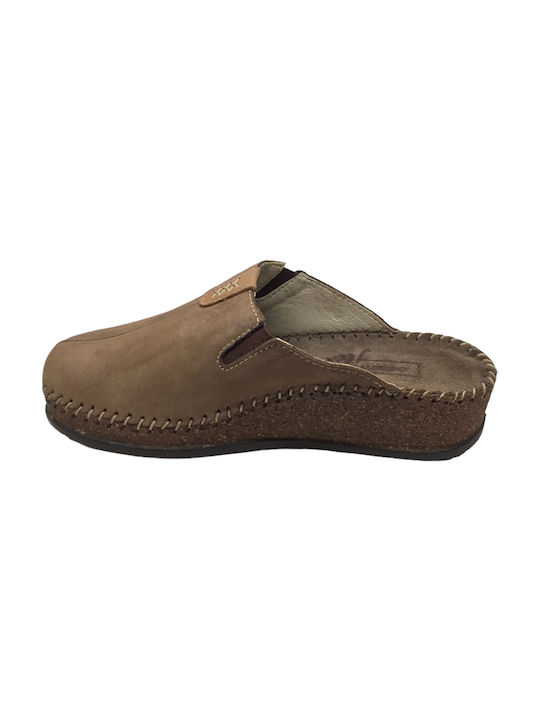 Adam's Shoes Anatomic Leather Women's Slippers Brown