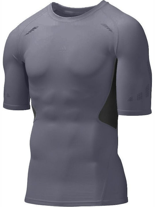 Adidas Techfit Preparation Herren Sport T-Shirt Kurzarm Gray