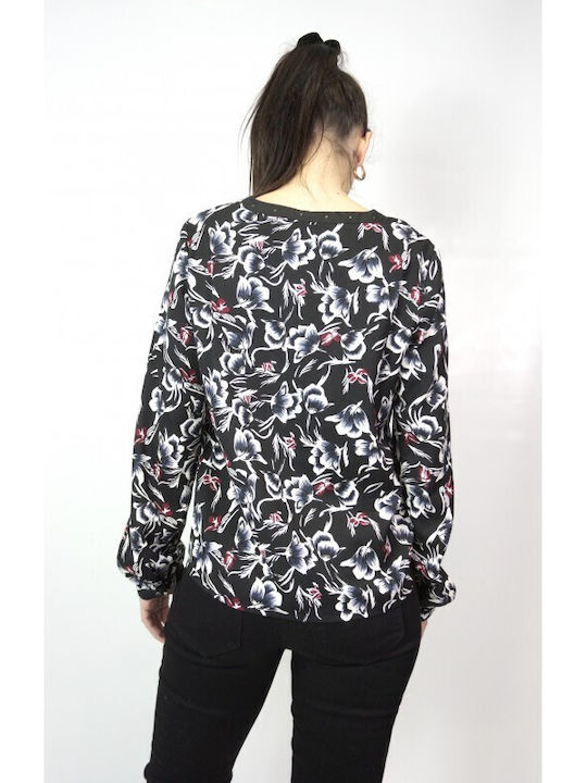 Vero Moda Women's Blouse Long Sleeve Floral Black