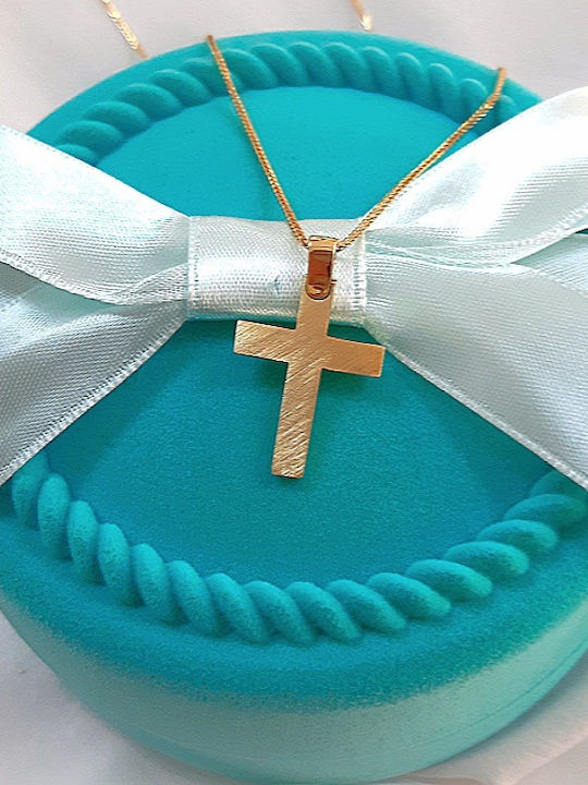 Xrisokosmima Men's Gold Cross 14K Double Sided with Chain