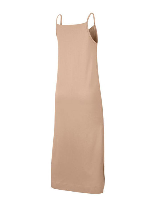 Sportswear Summer Midi Athletic Sleeveless Beige Dress