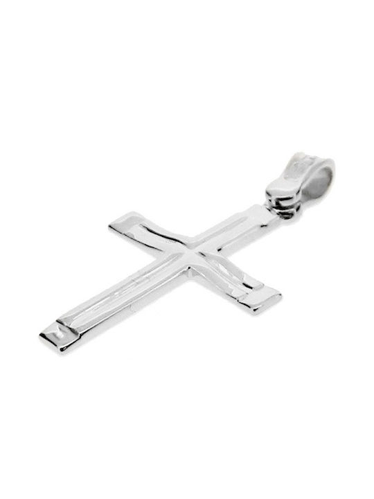 Xrisokosmima Men's White Gold Cross 9K with Chain