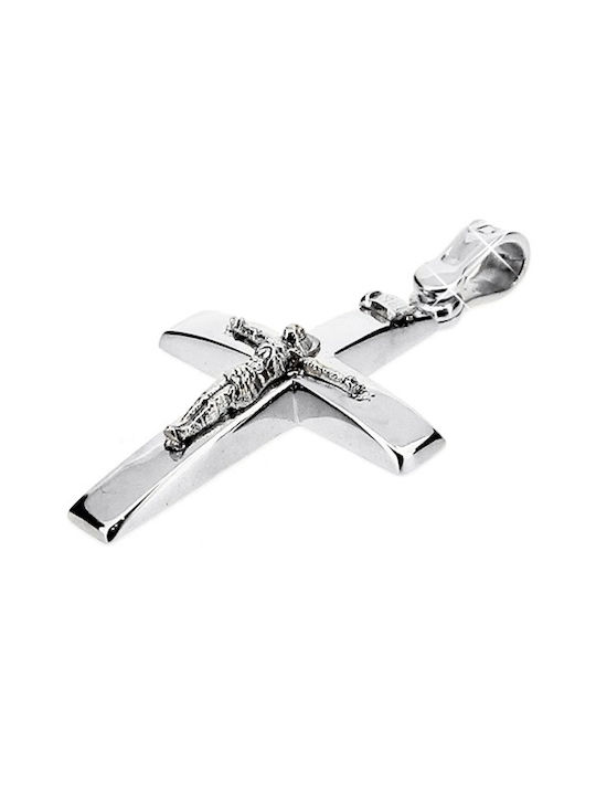 Xrisokosmima Men's White Gold Cross 9K with Chain