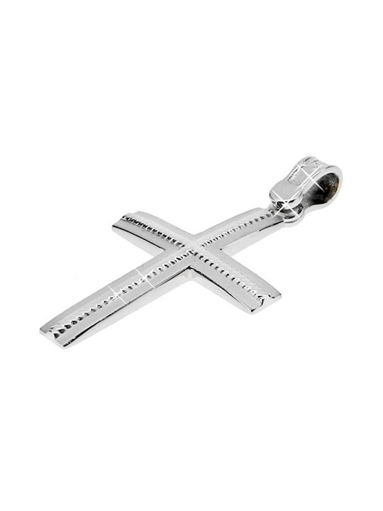 Xrisokosmima Men's White Gold Cross 9K with Chain