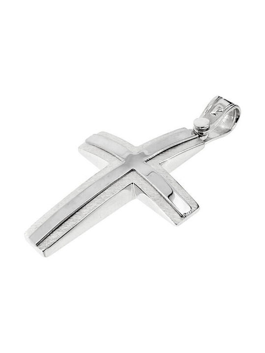 Xrisokosmima Men's White Gold Cross 14K with Chain