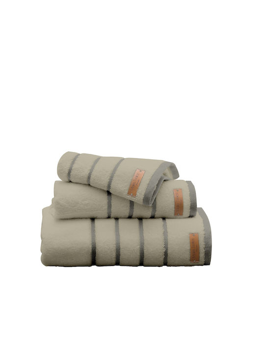 Makis Tselios Home Badehandtuch Prive 30161 90x150cm. Papyrus Gewicht 600gr/m²