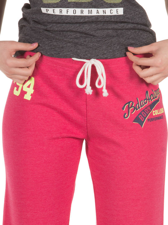 Damen Jogginghose Capri Rosa