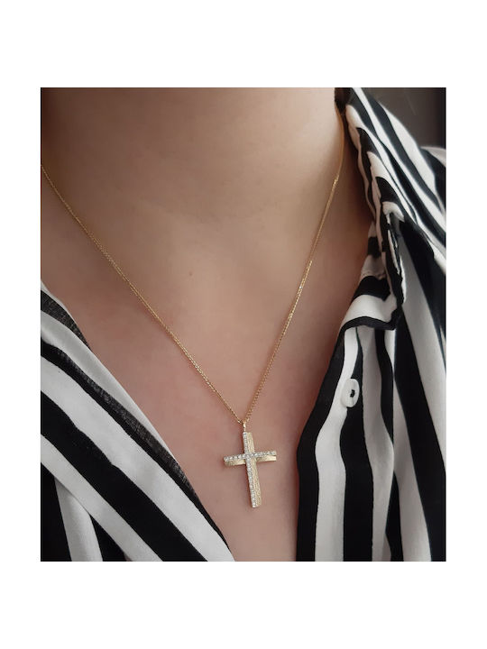 Xrisokosmima Women's Gold Cross 14K with Chain