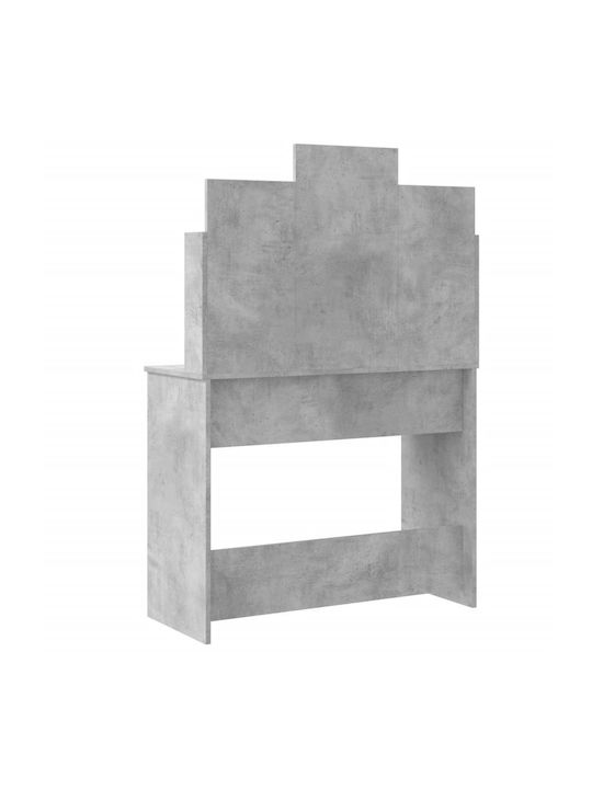 Masută De Toaletă De Podea Din Lemn Gri Beton Cu Oglindă 96x40x142cm