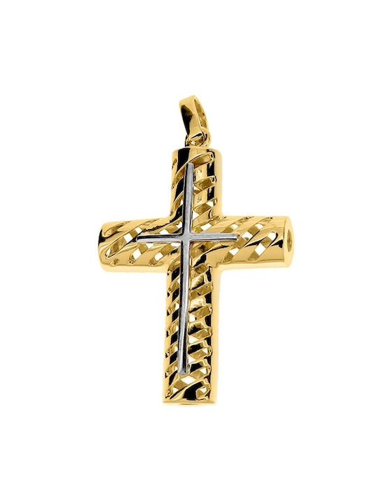 Xrisokosmima Men's Gold Cross 14K Double Sided with Chain