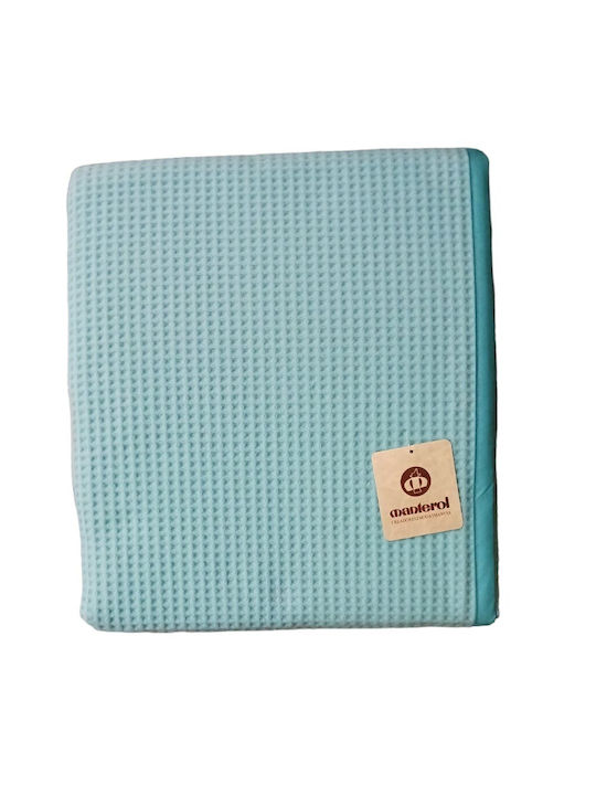 Manterol Casa Malta 001 Pique Blanket Single 160x240cm Turquoise