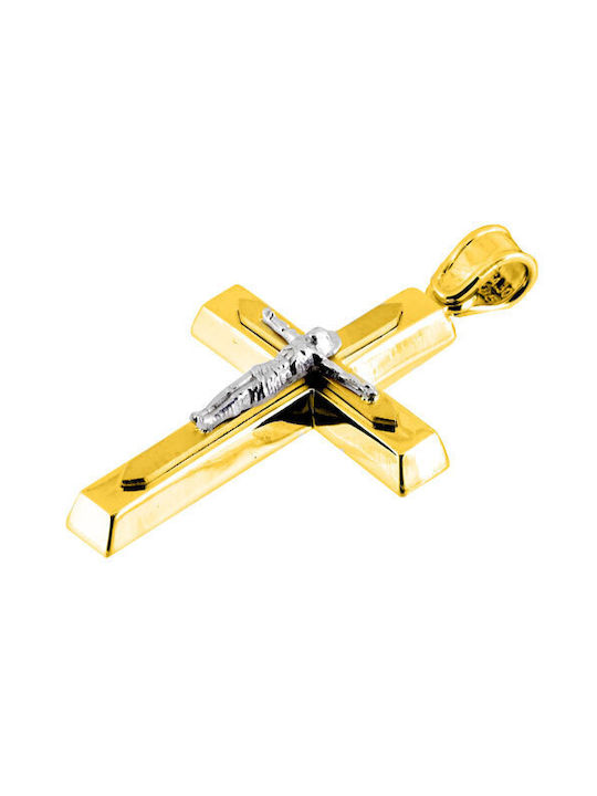 Herren Gold Kreuz 14K mit Kette