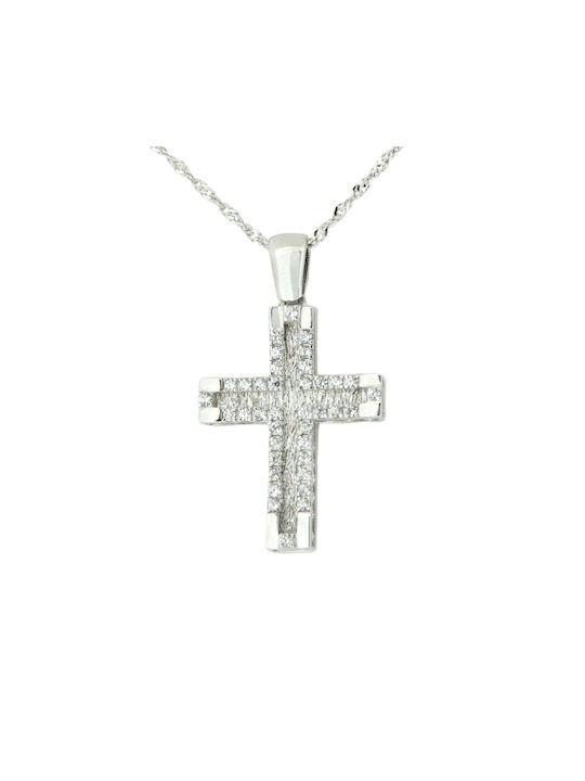 Women's White Gold Cross 14K