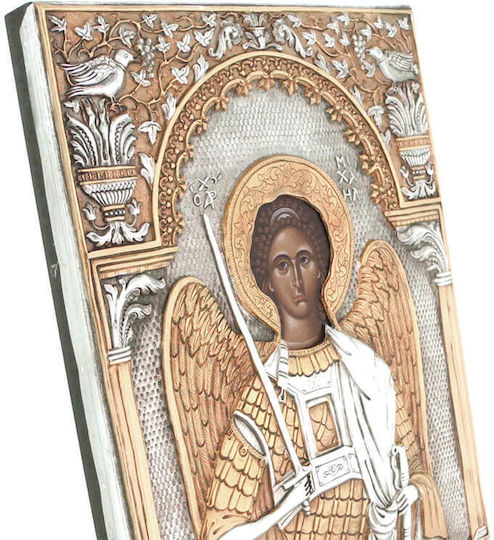 SilverBrand.gr Εικόνα Архангел Михаил Silver 28x22см.