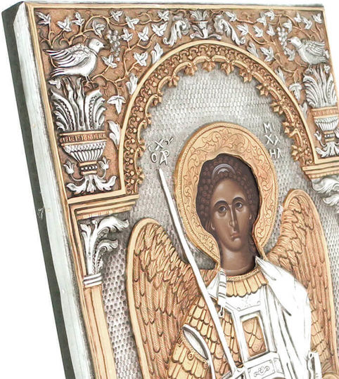 SilverBrand.gr Εικόνα Архангел Михаил Silver 28x22см.