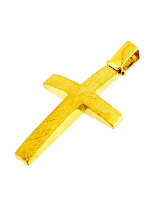 Herren Gold Kreuz 14K mit Kette