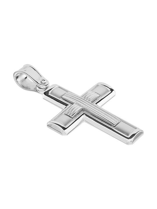 Vitopoulos Herren Weißgold Kreuz 14K