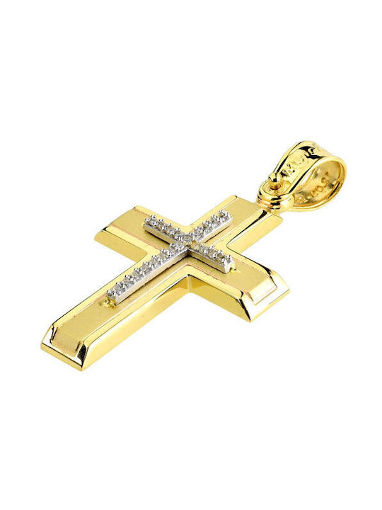 Damen Gold Kreuz 14K mit Kette