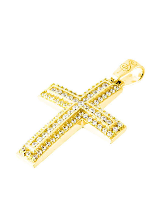 Damen Gold Kreuz 14K mit Kette