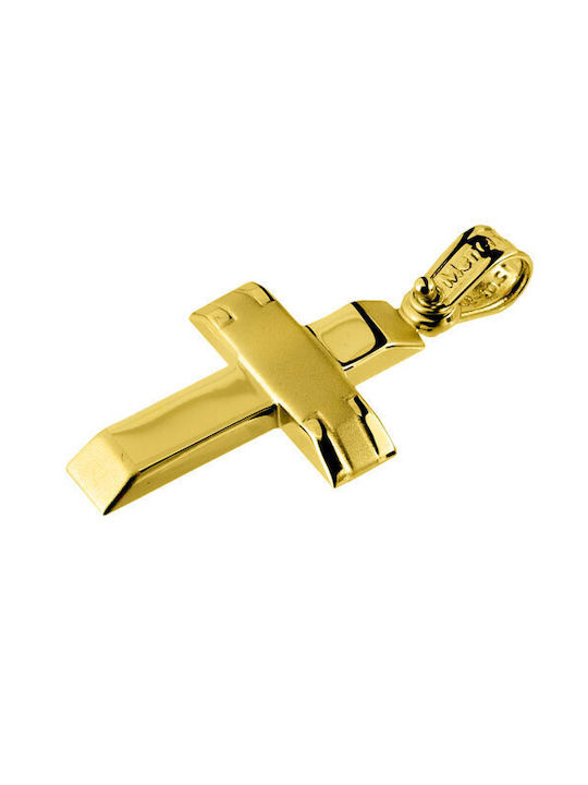 Herren Gold Kreuz 14K mit Kette