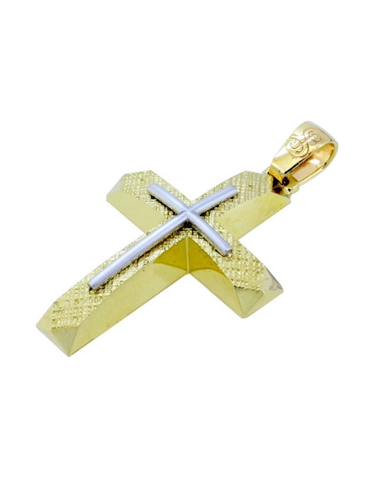 Herren Gold Kreuz 14K mit Kette