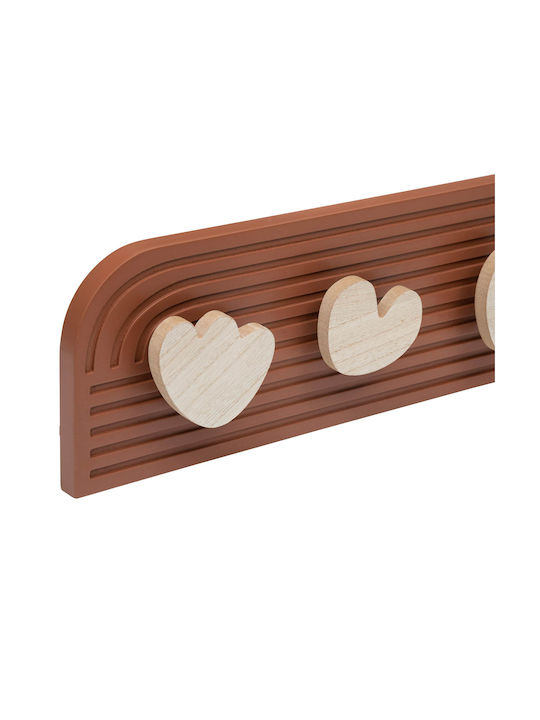 Atmosphera Wall Hanger Olm Wooden 5 Hooks Brown 69x15.8x5cm