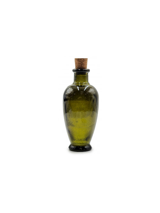 Glass Drops Bottle Water Glass with Cork Green 250ml