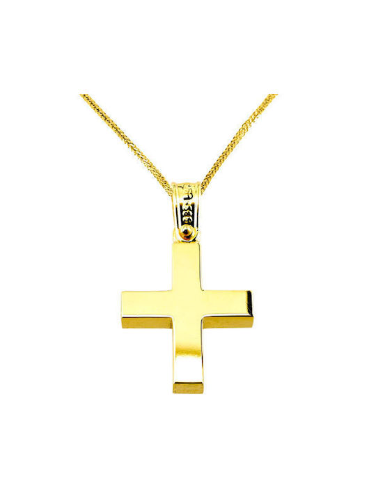 Men's Gold Cross 14K Double Sided with Chain