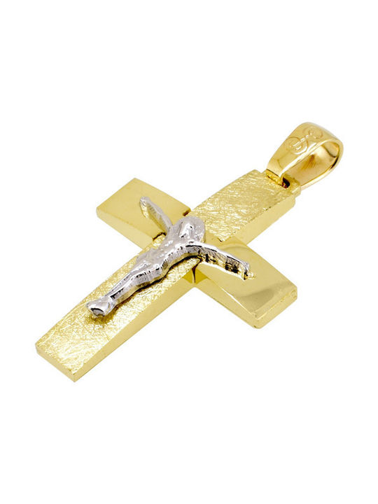 Herren Gold Kreuz 14K mit Kette