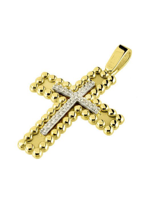 Damen Gold Kreuz 14K mit Kette