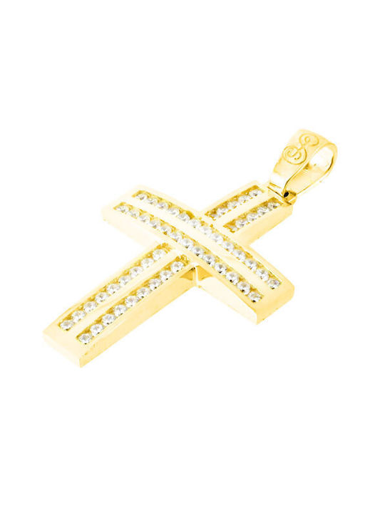 Damen Gold Kreuz 14K mit Kette