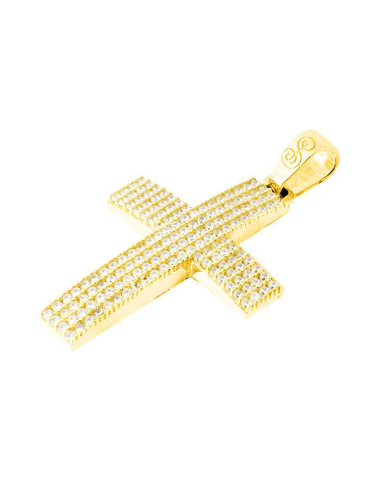 Damen Gold Kreuz 14K mit Kette