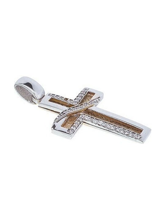 Vitopoulos Women's White Gold Cross 14K