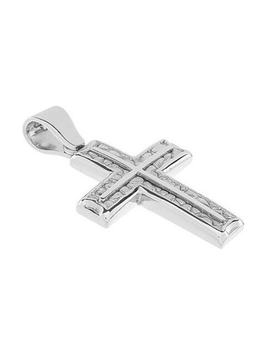 Vitopoulos Men's White Gold Cross 14K