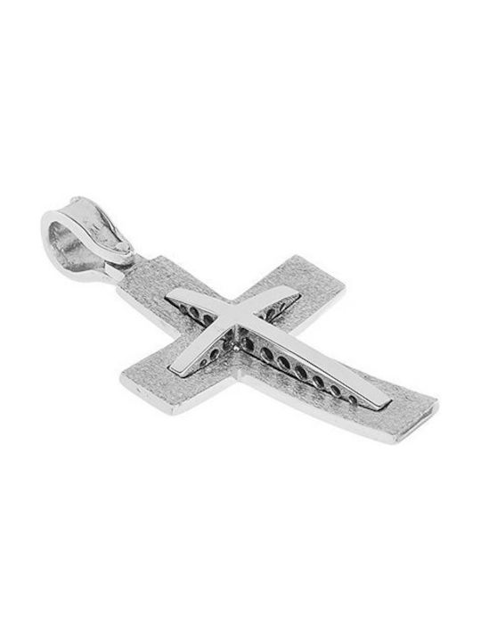 Vitopoulos Men's White Gold Cross 14K