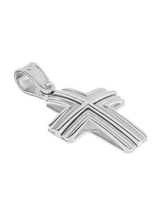 Vitopoulos Men's White Gold Cross 14K