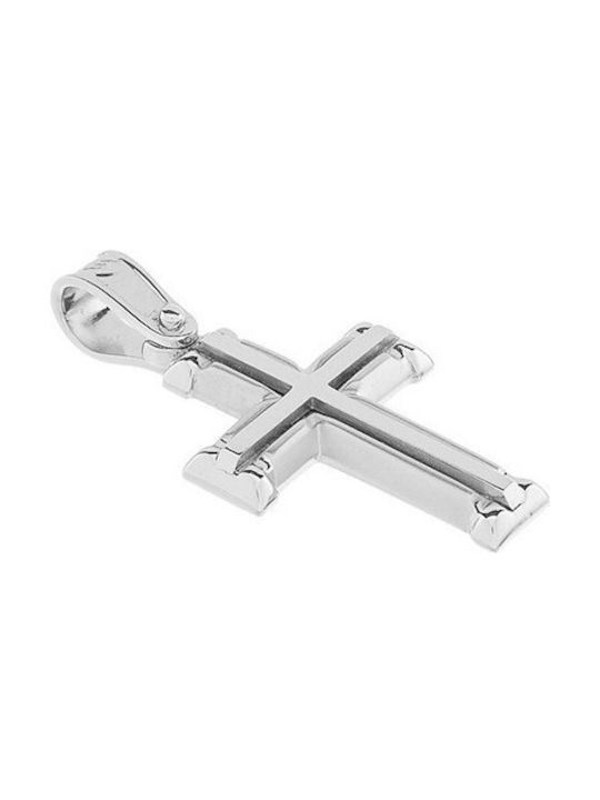 Vitopoulos Men's White Gold Cross 14K